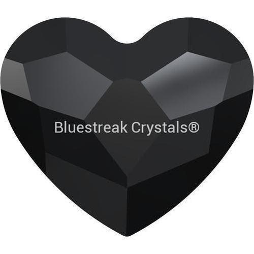Swarovski Hotfix Flat Back Crystals Heart (2808) Jet-Swarovski Hotfix Flatback Crystals-3.6mm - Pack of 10-Bluestreak Crystals