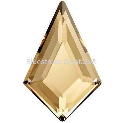 Swarovski Hotfix Flat Back Crystals Kite (2771) Crystal Golden Shadow-Swarovski Hotfix Flatback Crystals-6.4x4.2mm - Pack of 6-Bluestreak Crystals
