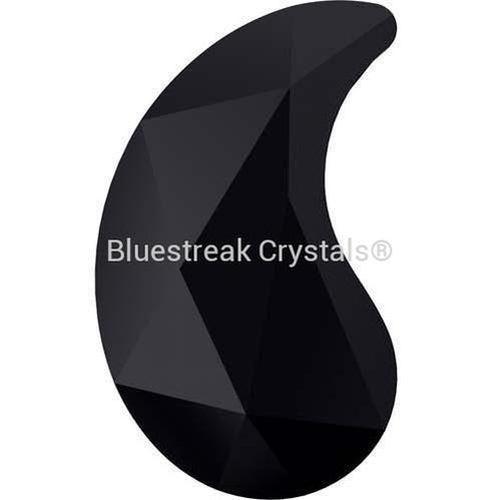Swarovski Hotfix Flat Back Crystals Paisley X (2364) Jet UNFOILED-Swarovski Hotfix Flatback Crystals-6x3.7mm - Pack of 6-Bluestreak Crystals