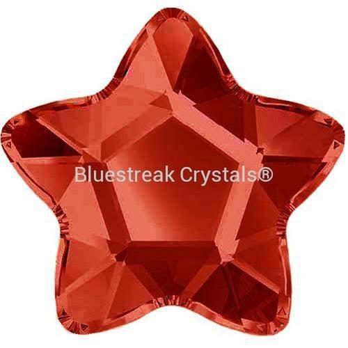 Swarovski Hotfix Flat Back Crystals Star Flower (2754) Scarlet-Swarovski Hotfix Flatback Crystals-4mm - Pack of 10-Bluestreak Crystals